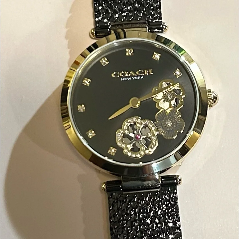 Coach Park Carnation Watch With 34mm Black Face & Black MeshBracelet - Picture 2 of 6